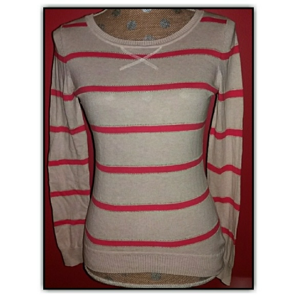 Pink Rose Tops - ☆Sold☆Pink Rose Striped Knit Top EUC